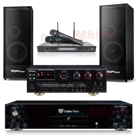 GoldenVoice 金嗓 CPX-900 K1A伴唱機 4TB+OKAUDIO AK-7擴大機+SR-889PRO無線麥克風+TDF K-124喇叭