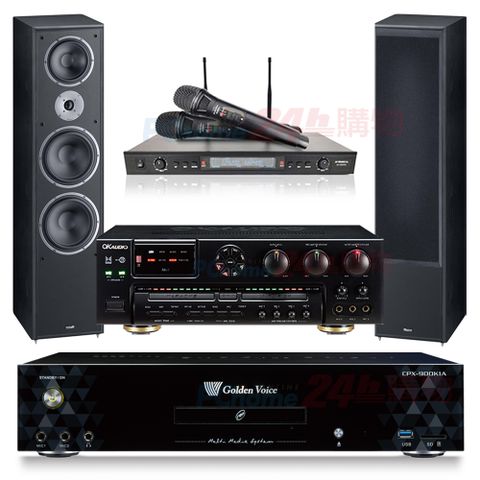 GoldenVoice 金嗓 CPX-900 K1A伴唱機 4TB+OKAUDIO AK-7擴大機+SR-889PRO無線麥克風+Monitor supreme 2002喇叭