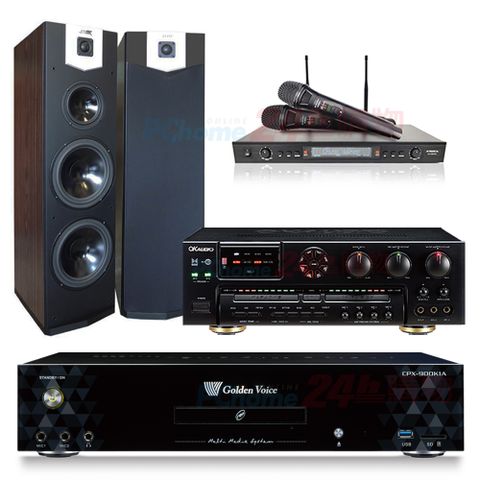 GoldenVoice 金嗓 CPX-900 K1A伴唱機 4TB+OKAUDIO AK-7擴大機+SR-889PRO無線麥克風+SUGAR SK-800V喇叭