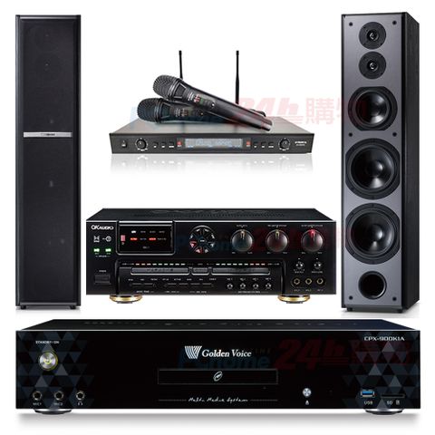 GoldenVoice 金嗓 CPX-900 K1A伴唱機 4TB+OKAUDIO AK-7擴大機+SR-889PRO無線麥克風+TDF M-6喇叭