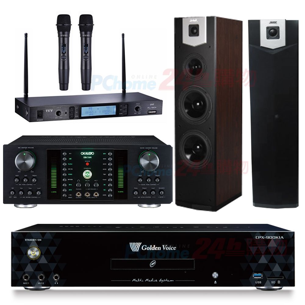  金嗓 CPX-900 K1A伴唱機 4TB+DB-7AN擴大機+TR-5600無線麥克風+SUGAR SK-600V喇叭