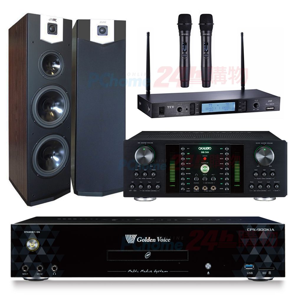  金嗓 CPX-900 K1A伴唱機 4TB+DB-7AN擴大機+TR-5600無線麥克風+SUGAR SK-800V喇叭