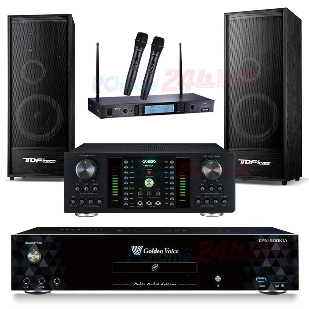  金嗓 CPX-900 K1A伴唱機 4TB+DB-7AN擴大機+TR-5600無線麥克風+TDF K-124喇叭