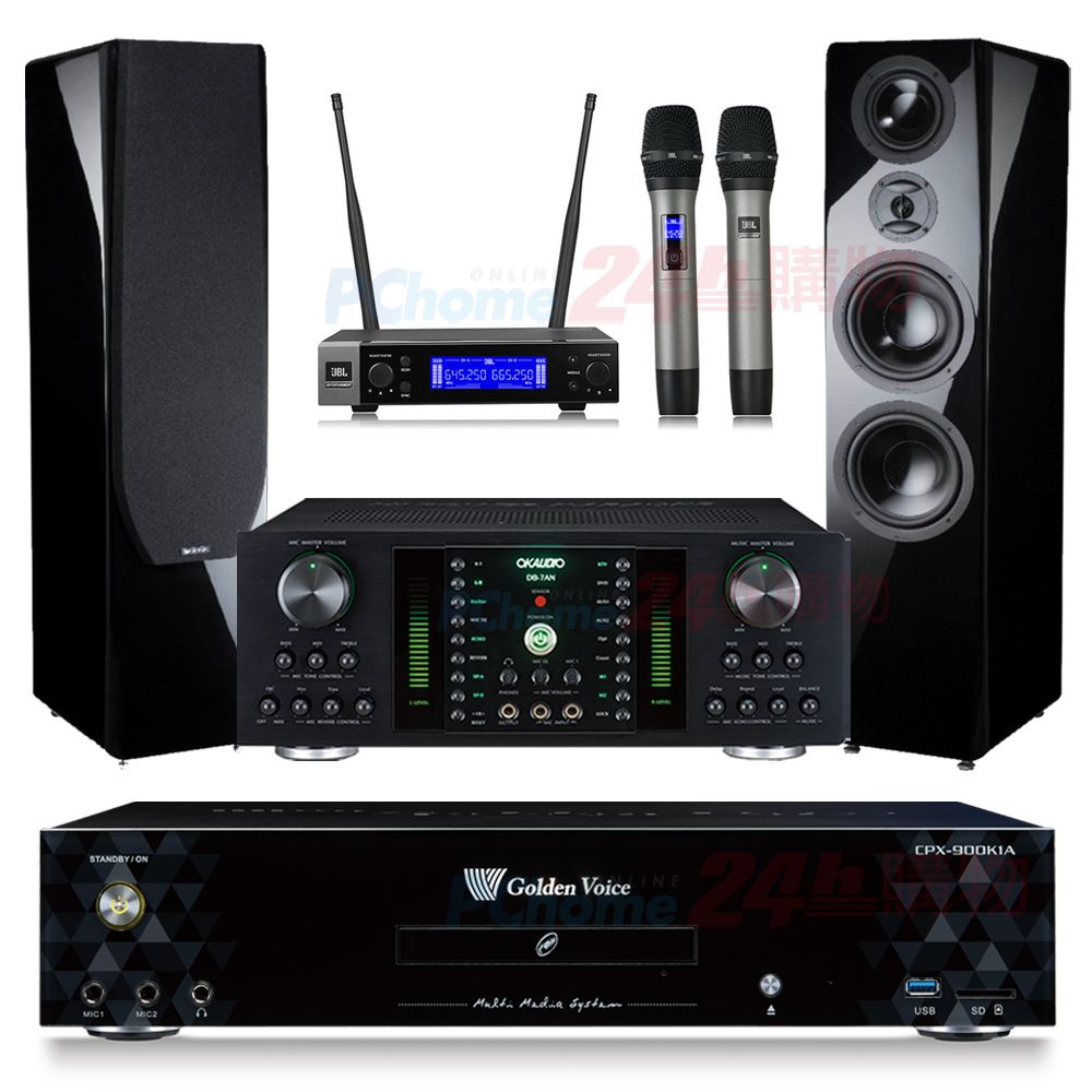  金嗓 CPX-900 K1A伴唱機 4TB+DB-7AN擴大機+JBL VM200無線麥克風+KTF P-889喇叭
