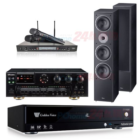 金嗓 CPX-900 K2F伴唱機 4TB+OKAUDIO AK-7擴大機+SR-889PRO無線麥克風+Monitor supreme 1002喇叭