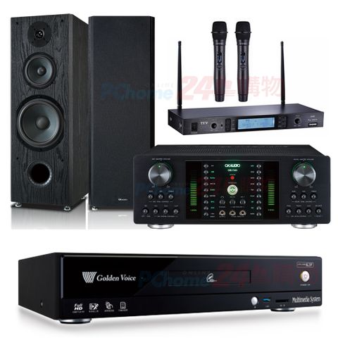 金嗓 CPX-900 K2F伴唱機 4TB+DB-7AN擴大機+TR-5600無線麥克風+OKAUDIO OK-801B喇叭