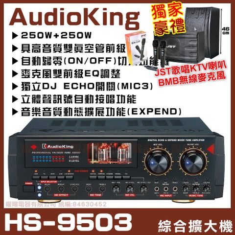 【AudioKing HS-9503 】立體聲真空管動態擴展 AB組綜合擴大機