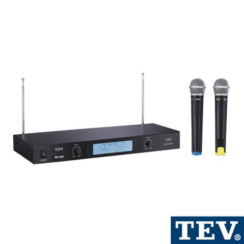 台灣精品研發製造卡拉OK歡唱首選TEV VHF雙頻道無線麥克風 TR386