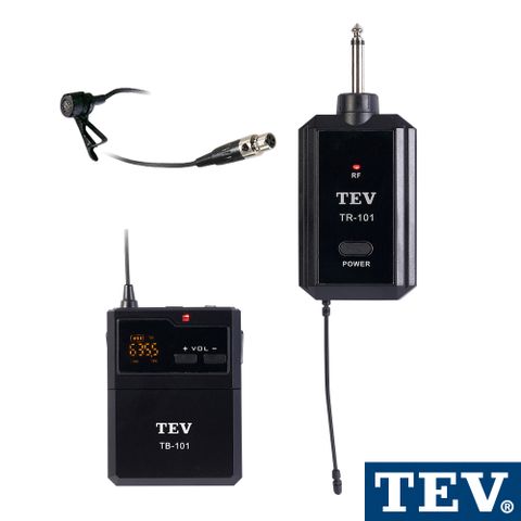 TEV 台灣電音 數位對頻無干擾 UHF單頻攜帶式無線麥克風領夾TR101L