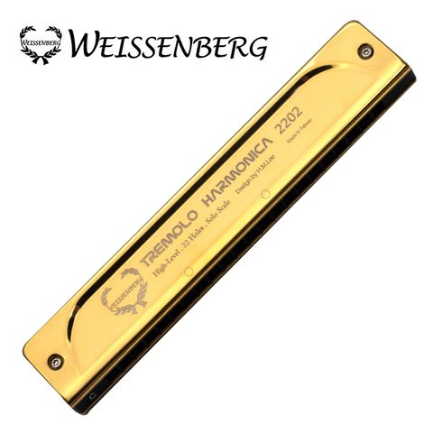WEISSENBERG 高級款升級版 2202-SP 22孔複音口琴-金色
