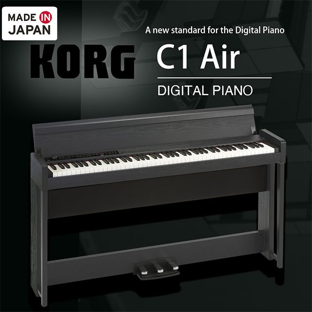 KORG 88鍵掀蓋式電鋼琴 C1 Air 黑色 / 日本製造 / 公司貨保固