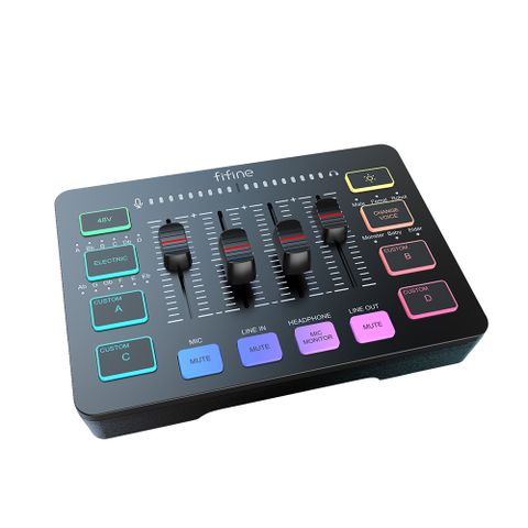 FIFINE SC3 RGB音訊混音器USB直播聲卡(黑色)