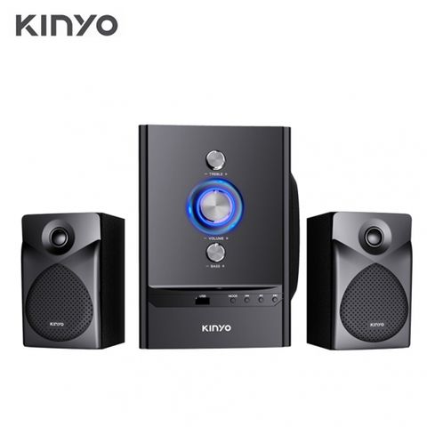 【KINYO】2.1聲道三件式喇叭 藍牙5.0多媒體音箱 專業擴大藍芽喇叭音響 可調式高音/重低音,適用桌機,筆電,手機,平板電腦等等,附遙控器,可遠端操控
