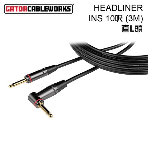 Gator Cableworks HEADLINER 樂器導線 直L頭 HL-INS-10RA(3M) 公司貨