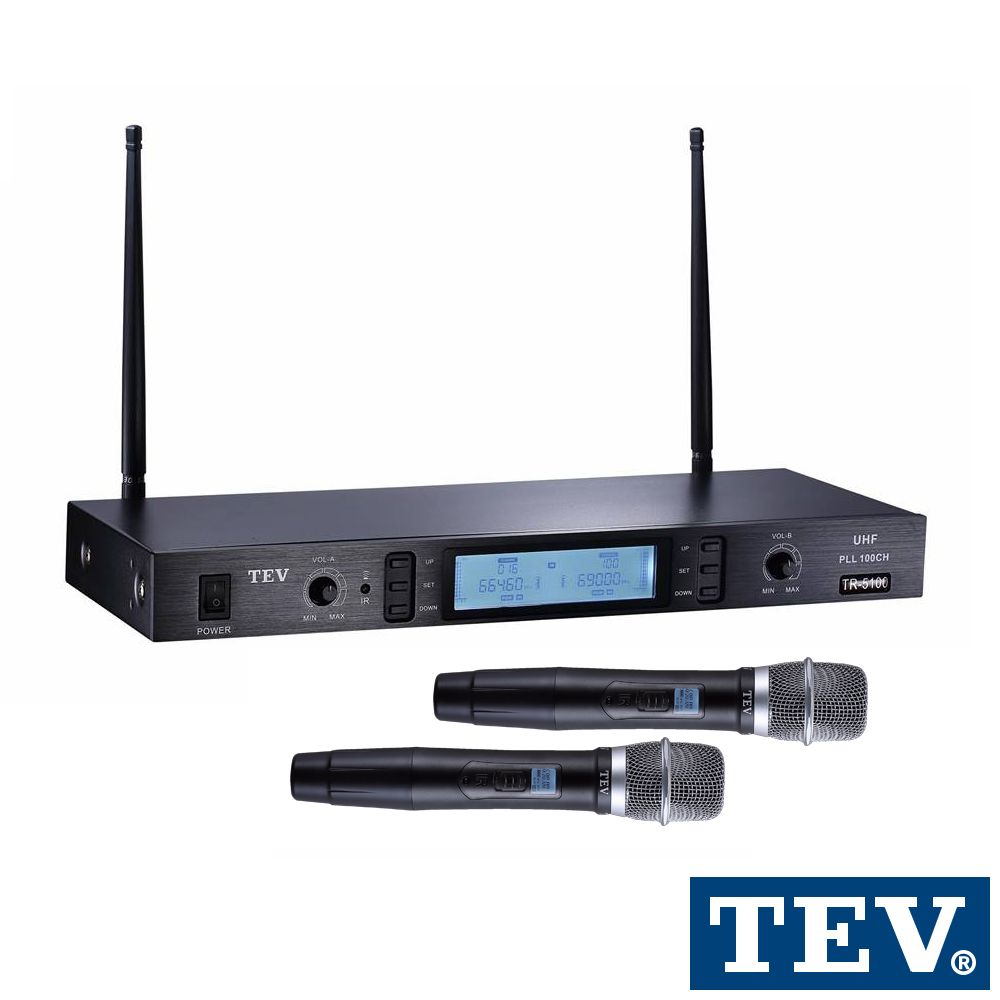 TEV 台灣電音  數位UHF100頻道無線麥克風系統充電式鋰電TR5700