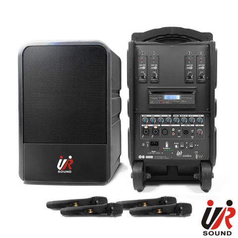 ur sound 普洛咪 250W藍牙/CD/USB/SD四頻移動式無線擴音機 PU-9S804CDNB