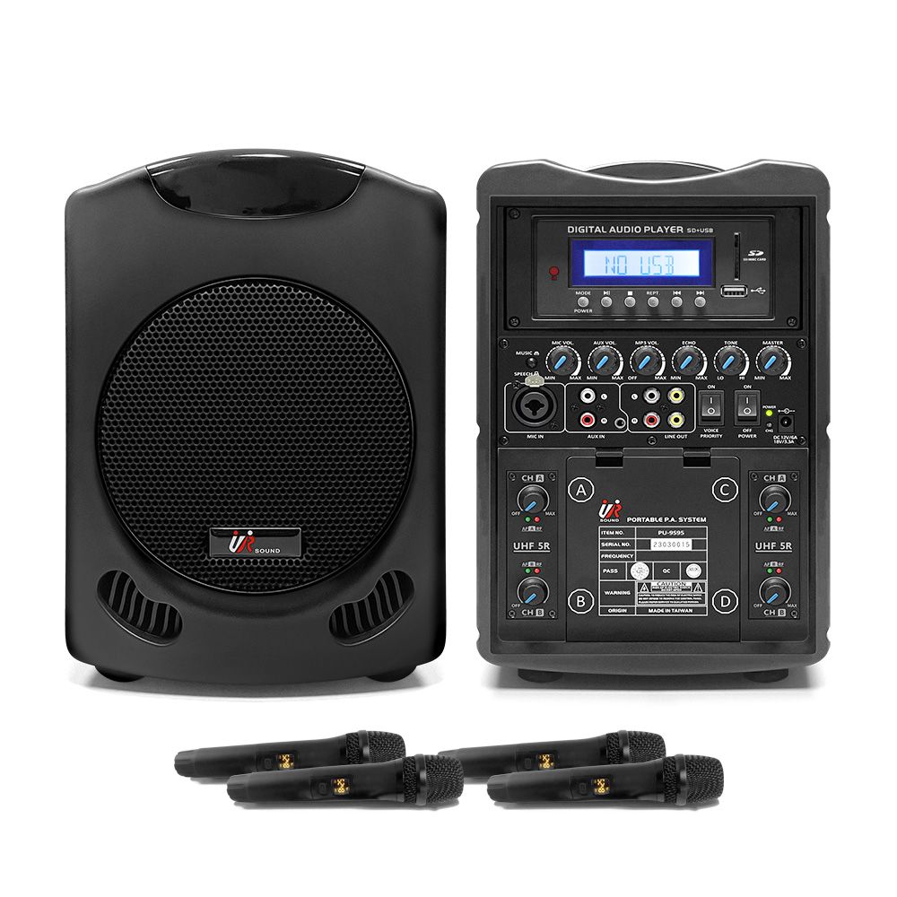 ur sound 普洛咪 150W藍牙/USB/SD四頻移動式無線擴音機 PU-9S954NB