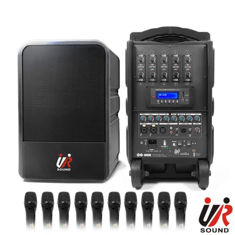 ur sound 普洛咪 250W藍牙/USB/SD十頻移動式無線擴音機 PU-9S8010NB