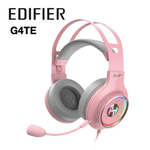 Edifier G4TE 7.1聲道電競耳機麥克風(粉色)