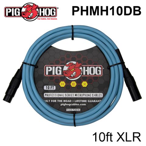 PIG HOG 麥克風線 HEX系列 10FT XLR雙 藍色 (PHMH10DB) 公司貨