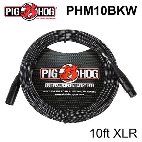 PIG HOG 麥克風線 VINTAGE 黑色編織 10FT XLR雙 (PHM10BKW) 公司貨