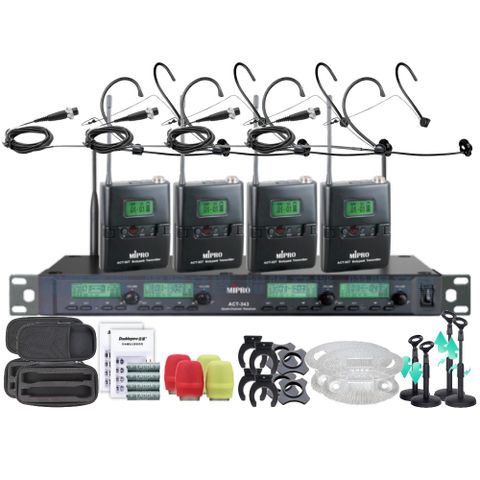 MIPRO ACT-343 四頻道UHF 無線麥克風 手持/領夾/頭戴多型式可選