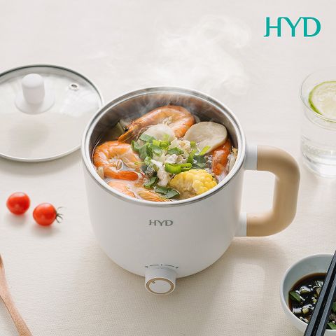 HYD 小食鍋-輕食尚料理快煮鍋(附蒸蛋架) D-522(白)快速料理首選，剛剛好的美味鍋