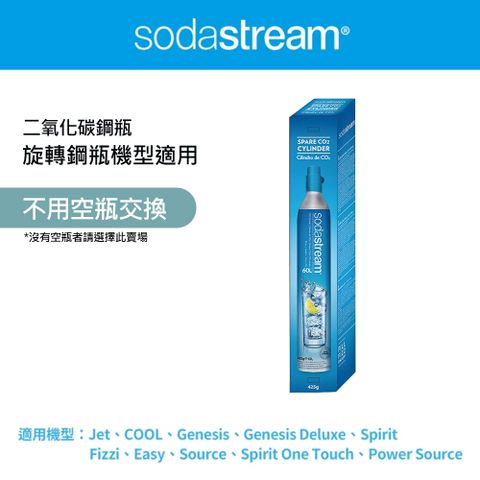 ◤旋轉鋼瓶★單入◢Sodastream二氧化碳全新旋轉鋼瓶 425g