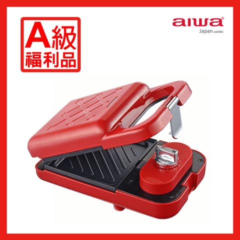 AIWA 愛華 多功能熱壓計時三明治鬆餅機 ASW2128  (紅色)【A級福利品】