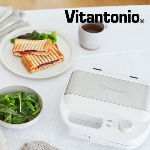 【日本Vitantonio】小V多功能計時鬆餅機 500B(雪花白)日本第一品牌
