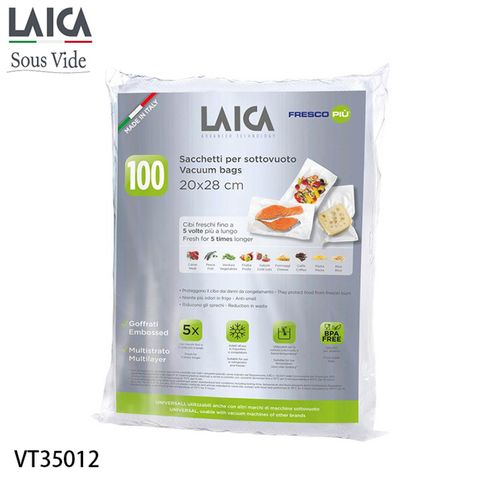 【LAICA萊卡】網紋式真空包裝袋 袋式20x28cm(100入) VT35012