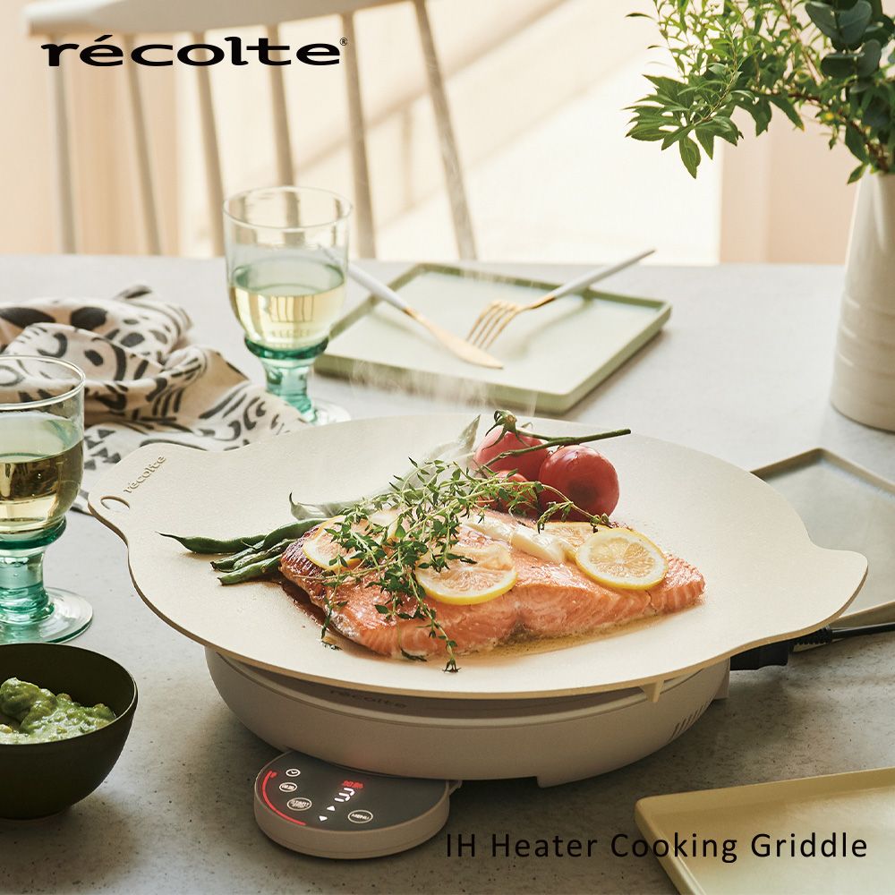 recolte 麗克特  日本IH Heater Cooking Griddle 料理電磁爐 RIH-1 奶油白