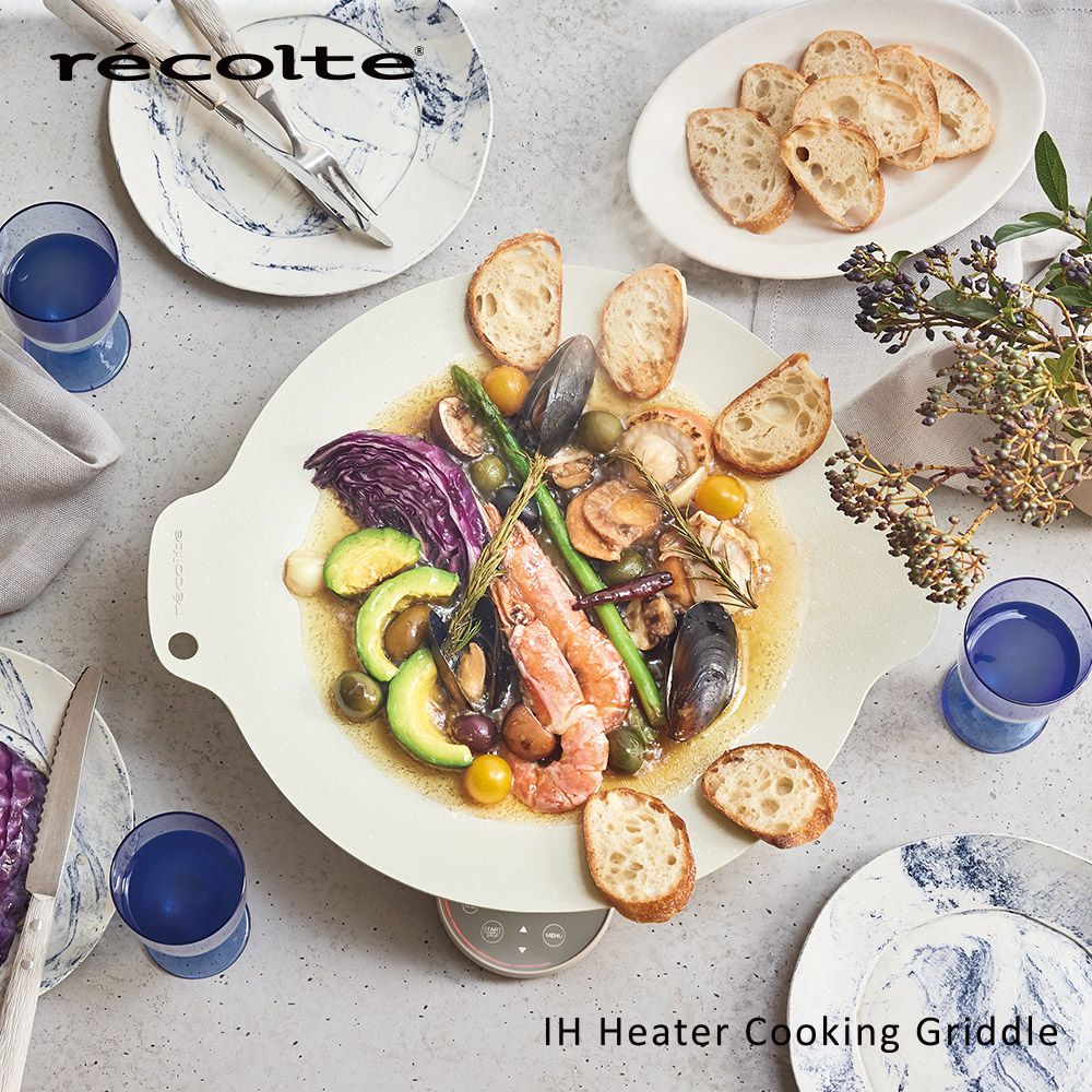 recolte 麗克特  日本IH Heater Cooking Griddle 料理電磁爐 RIH-1 奶油白