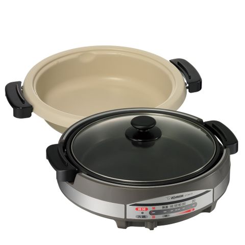 ZOJIRUSHI 5.3L土鍋風鐵板萬用鍋(美食鍋/電火鍋/露營/煎煮篜炸炒鍋/烹飪鍋)