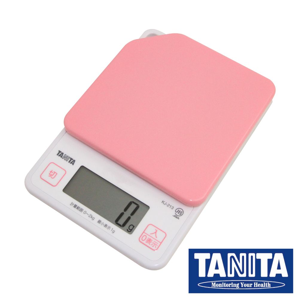 TANITA 廚房迷你掛壁式電子料理秤&電子秤-2kg-粉色(KJ-213-PK)