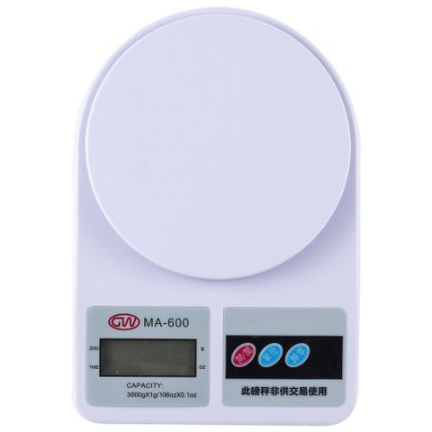 【格成】 MA-600電子廚房料理秤3kg 電池式(超大秤面 單位轉換 最小單位1g 省電關機)