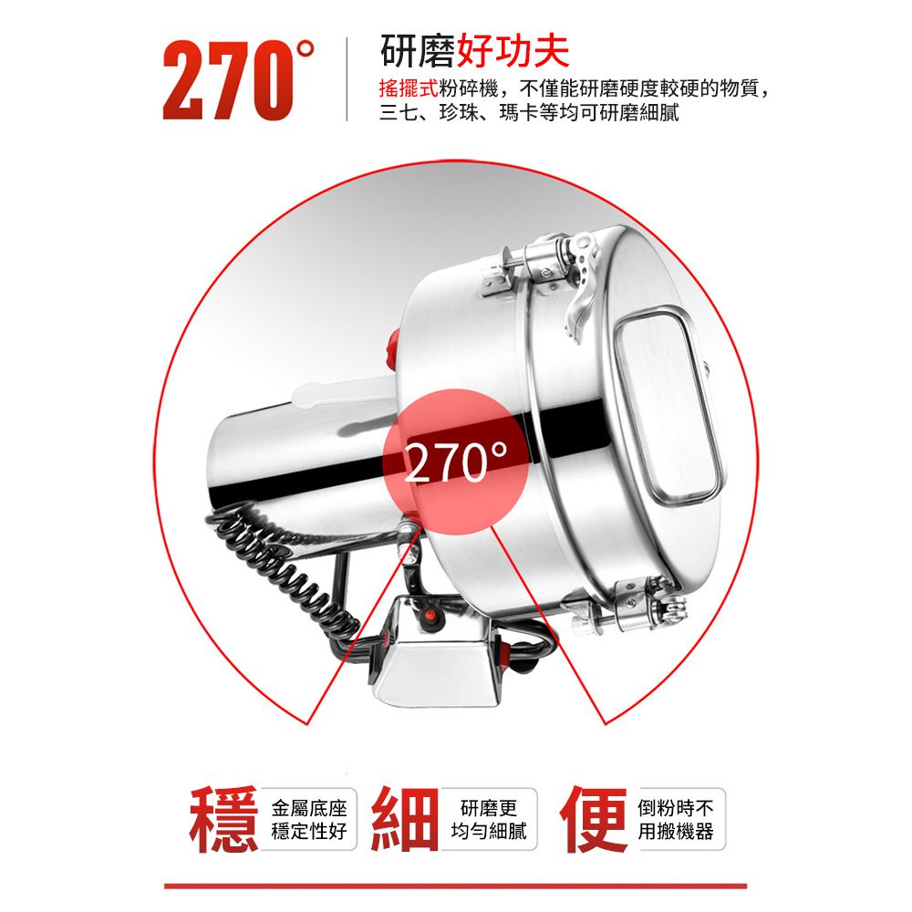  多用途研磨機 五穀雜糧磨粉機 粉碎機 中藥材打粉機 4500克