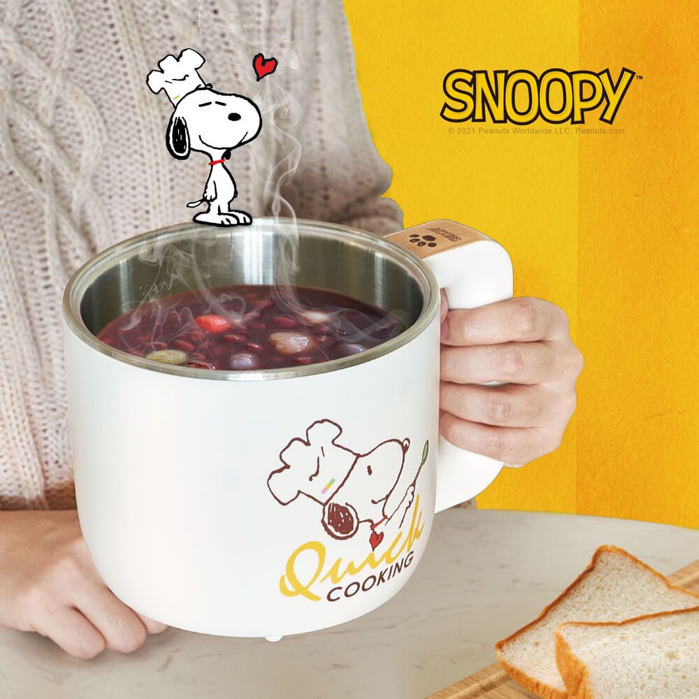  【SNOOPY 史努比】吃貨系列-S19雙層防燙快煮鍋(快煮鍋/電煮鍋/電碗/外宿鍋/宿舍鍋/泡麵鍋)
