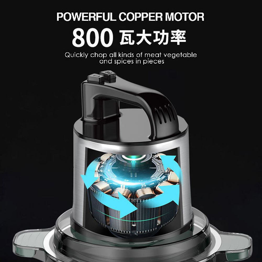 POWERFUL COPPER MOTOR800瓦大功率Quickly chop all kinds of meat vegetableand spices in pieces