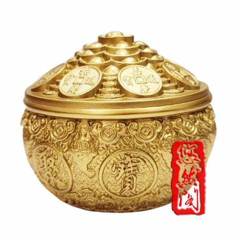 【悠然閣】財寶金山 招財聚寶盆 十二生肖財寶盆 黃銅聚寶盆(催財 旺財 聚財)