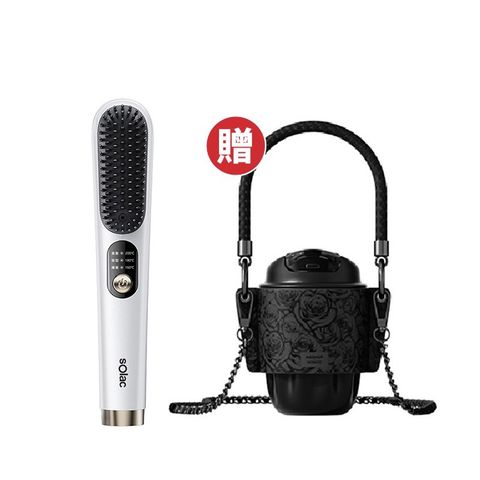 SOLAC SGT-218 白金色  角蛋白層護髮 負離子無線直髮梳