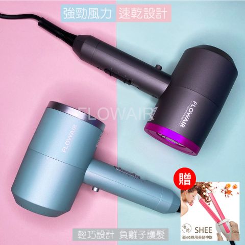 【FLOWAIR】沙龍級負離子吹風機  贈 老徐直捲兩用電棒 (BSMI檢驗合格商品)