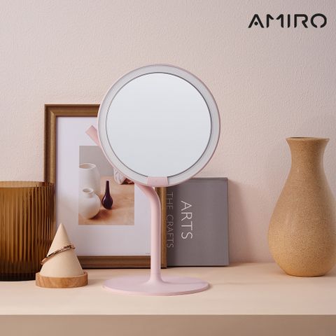 AMIRO Mate S 系列LED高清日光化妝鏡-櫻花粉 美妝鏡 高圓圓推薦