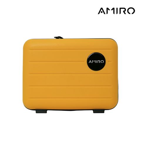 AMIRO 14吋手提旅行化妝箱-鵝黃  /旅行收納/登機箱/旅行箱/硬殼/防水/便攜/行李箱/化妝包