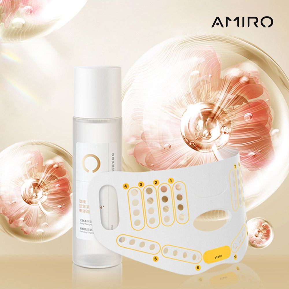 AMIRO BEAUTY 玫瑰多肽抗皺精華液 100ml (附贈面膜布5片)/口罩面膜/美容儀/拉提/淡紋/緊緻