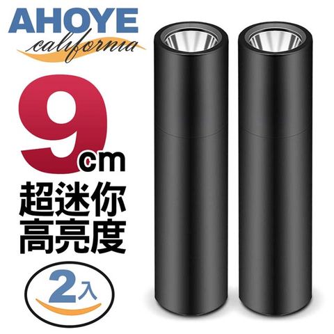 AHOYE 迷你超亮隨身手電筒 2入組 (USB充電)