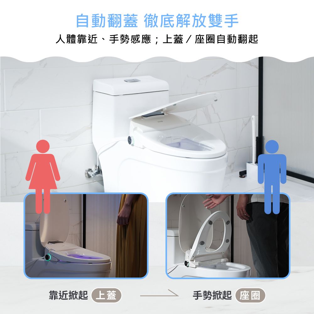 DIKE 瞬熱式溫水潔淨便座-尊緻版 HCF910WT (感應翻蓋/泡沫盾)