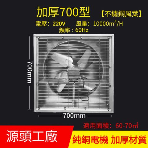【小倉Ogula】220V工業級商用大風量負壓風機廠房通風加厚700型排氣扇（抽風機/換氣扇/排風扇）