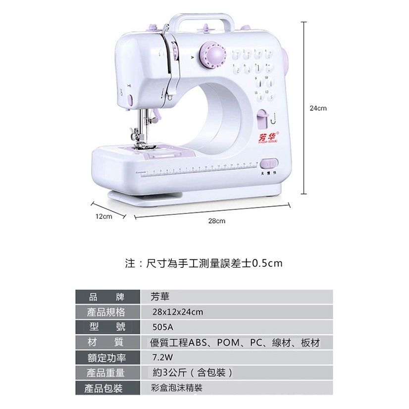 cm28cm12芳华注:尺寸為手工測量誤差0.5cm24cm品牌芳華產品規格型號28x12x24cm505A材質優質工程ABS、POM、PC、線材、板材額定功率7.2W產品重量約3公斤(含包裝)產品包裝彩盒泡沫精裝