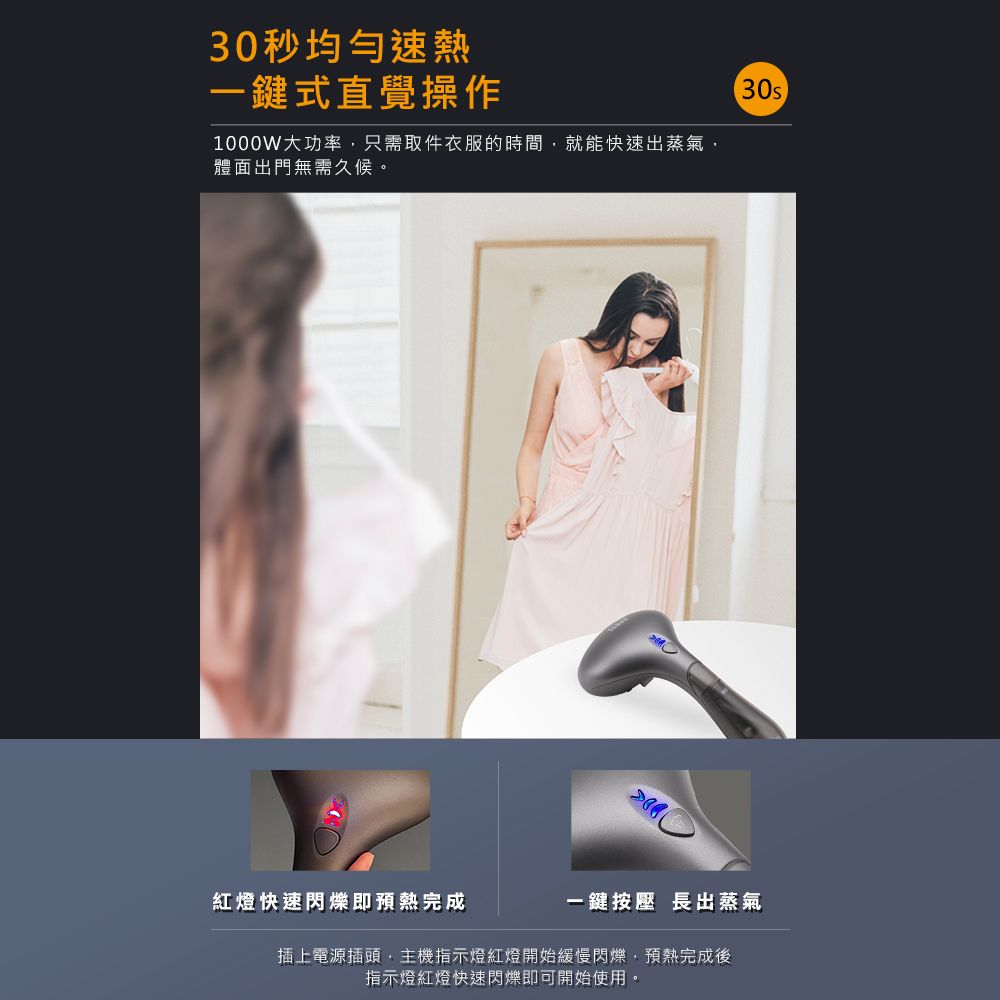 SAMPO 聲寶 二合一手持式三段蒸汽掛燙機/電熨斗(AS-Z2211HL)